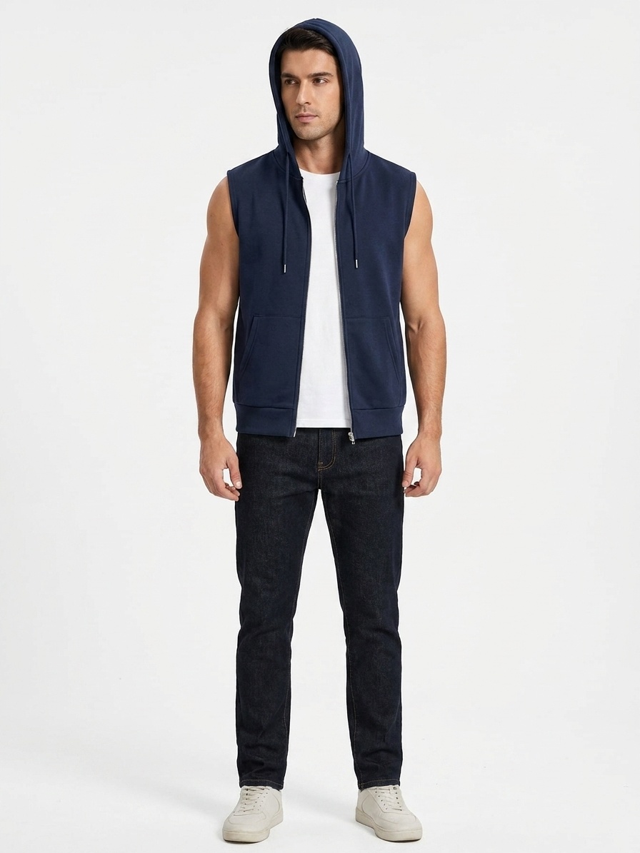 Après SkuPilot : gilet avec fond studio blanc généré automatiquement par IA — image professionnelle prête pour fiche Shopify